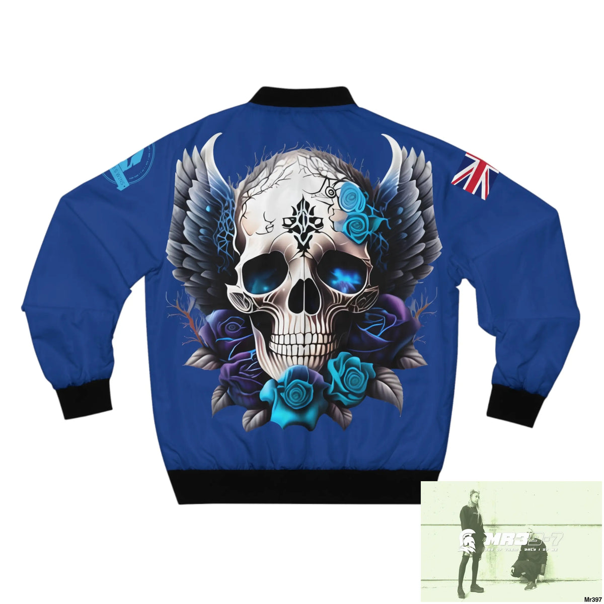 A Who Dares Wins GBR Gothic Skull with Wings and Roses Men’s Bomber Jacket (AOP) All Over Prints