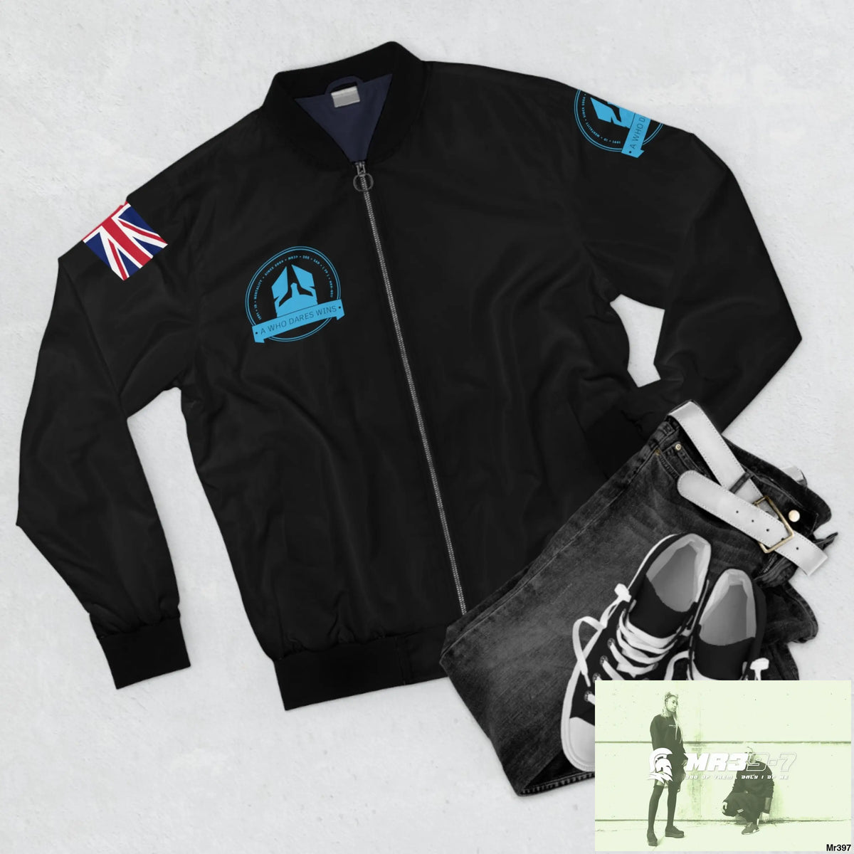 A Who Dares Wins GBR Gothic Skull with Wings and Roses Men’s Bomber Jacket (AOP) All Over Prints