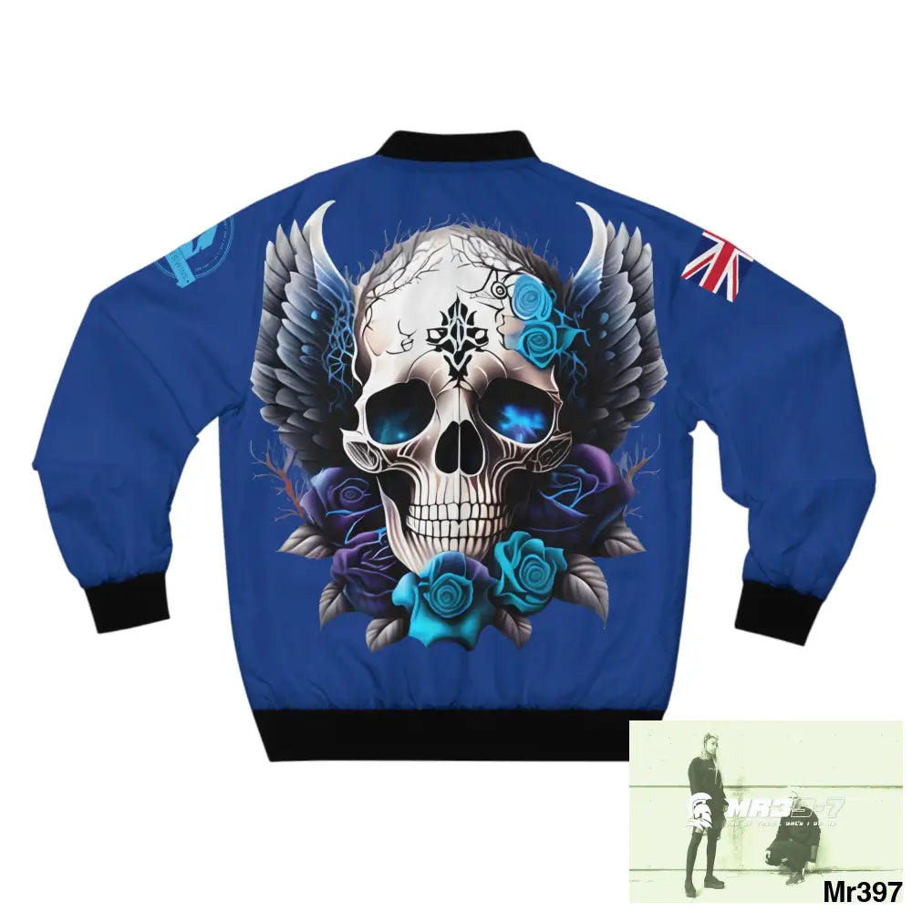 A Who Dares Wins GBR Gothic Skull with Wings and Roses Men’s Bomber Jacket (AOP) All Over Prints