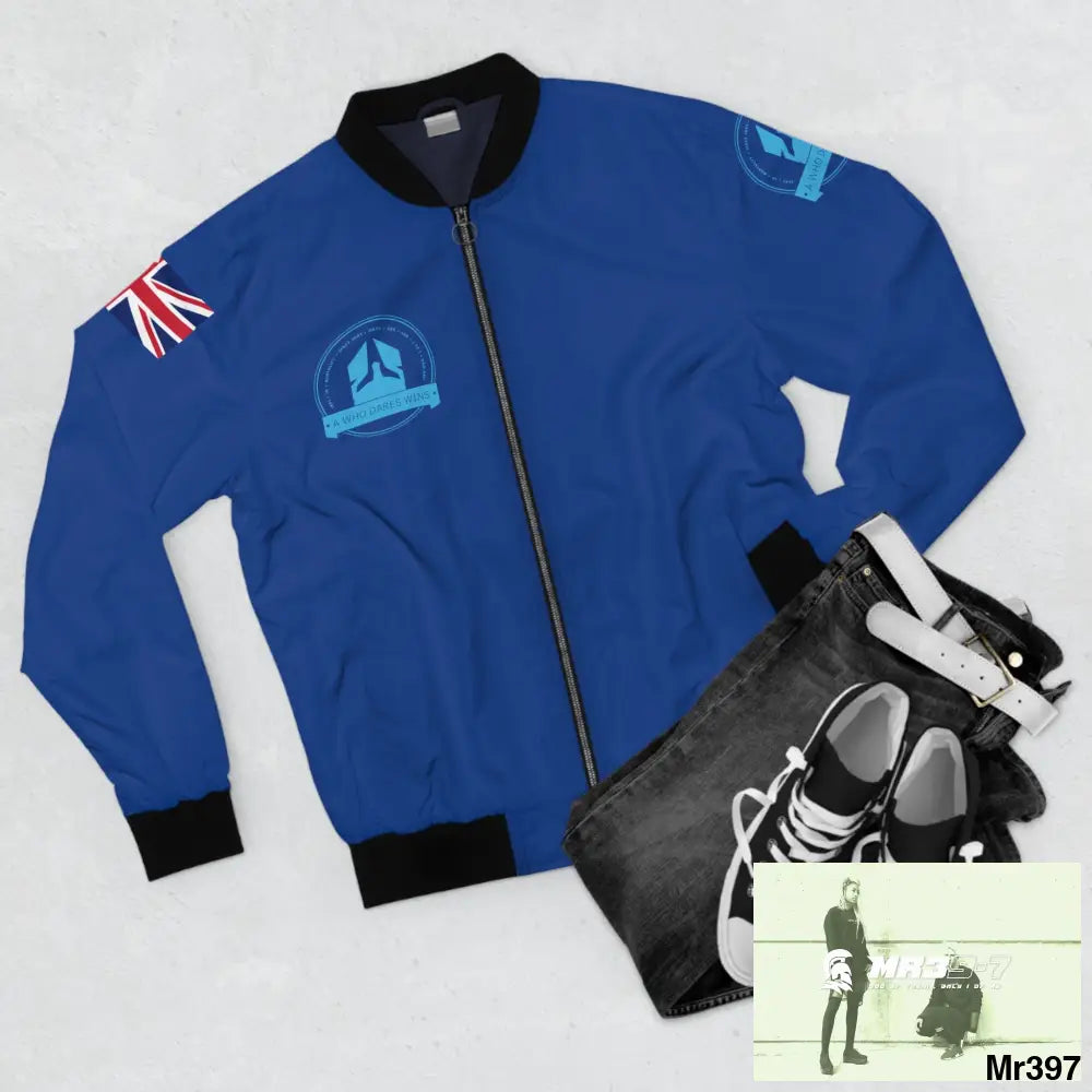 A Who Dares Wins GBR Gothic Skull with Wings and Roses Men’s Bomber Jacket (AOP) All Over Prints