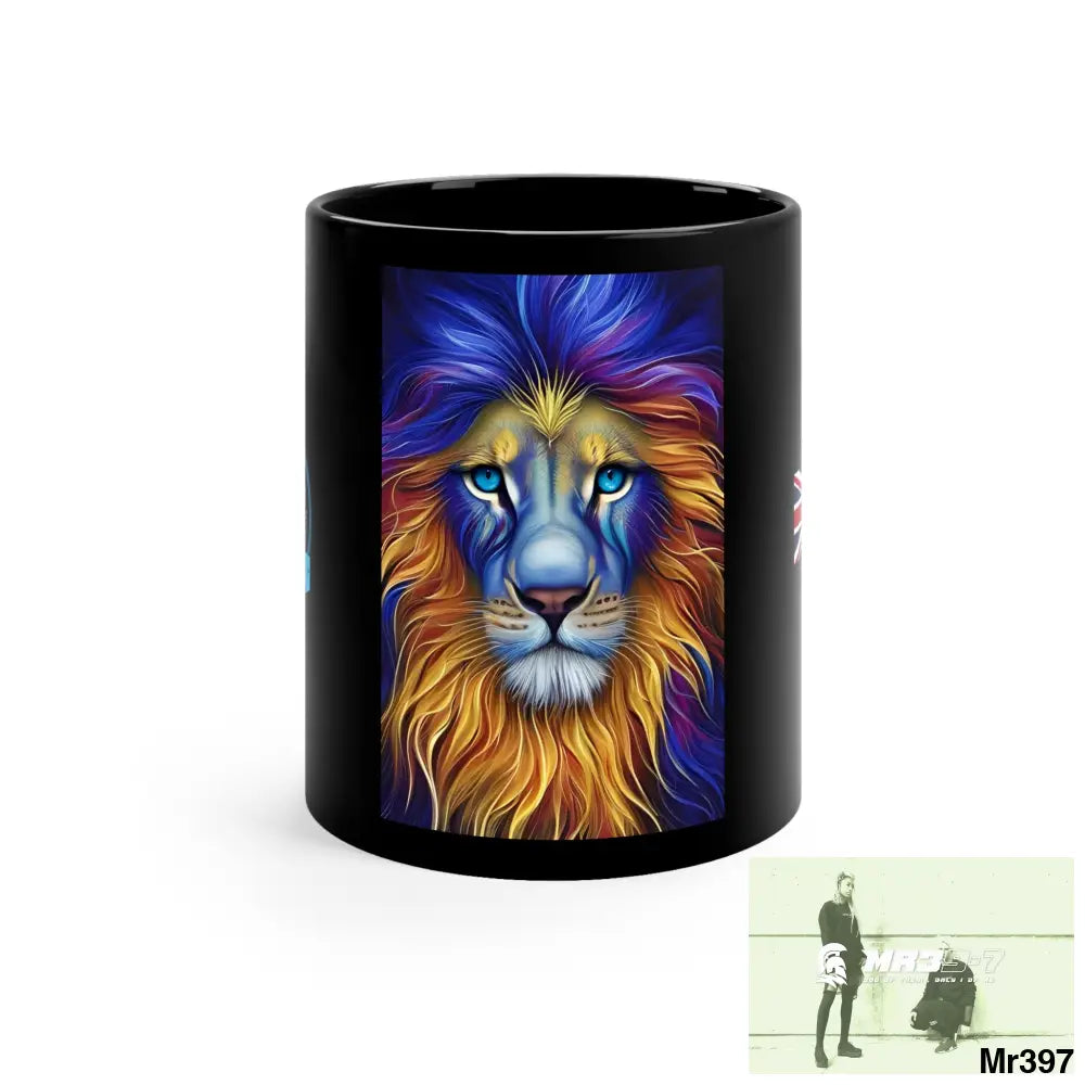 A Who Dares Wins GBR multicoloured Lion 11oz Black Mug 11oz Mug