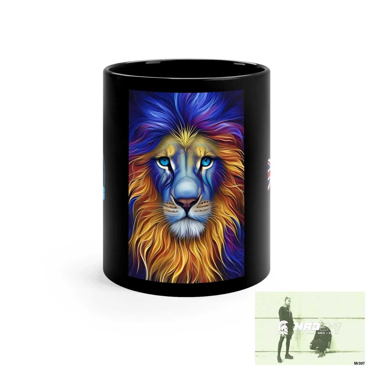 A Who Dares Wins GBR multicoloured Lion 11oz Black Mug 11oz Mug