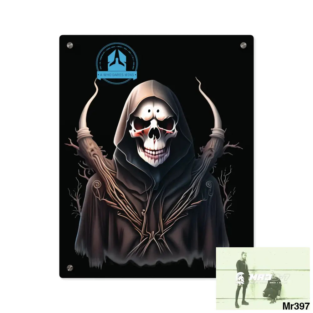 A Who Dares Wins Halloween Reaper Graphic Acrylic Wall Art Panels 16″ x 20″ (Vertical) / 0.25’’ Home Decor