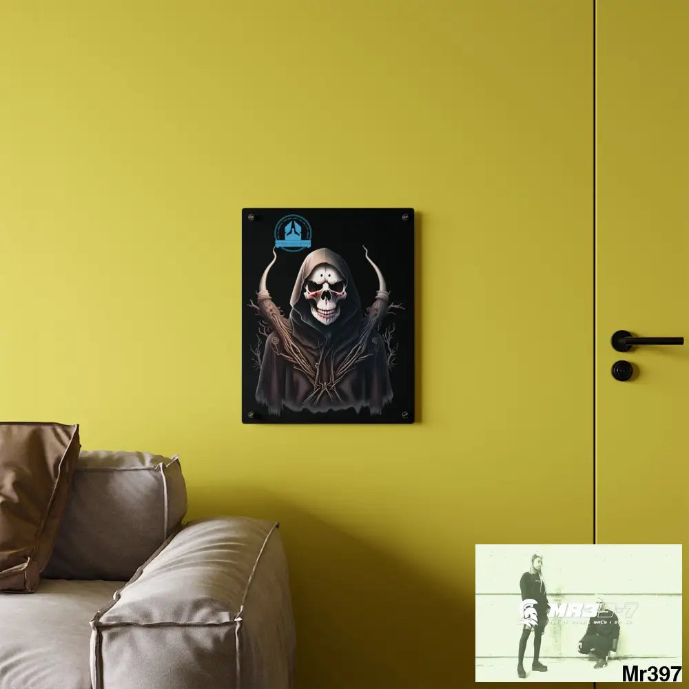 A Who Dares Wins Halloween Reaper Graphic Acrylic Wall Art Panels Home Decor