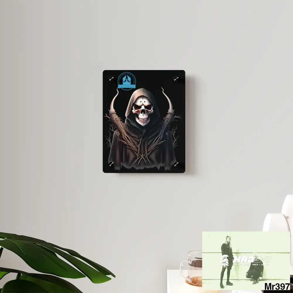 A Who Dares Wins Halloween Reaper Graphic Acrylic Wall Art Panels Home Decor