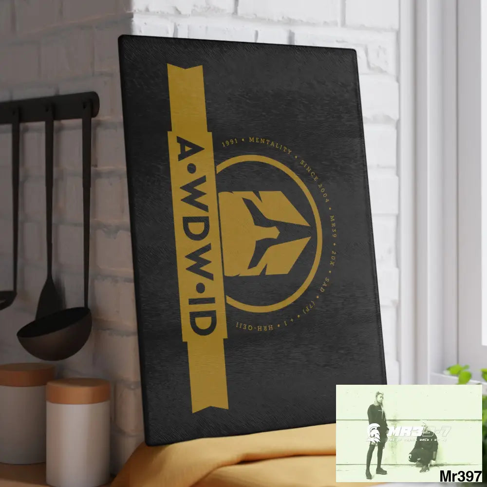 A Who Dares Wins ID Glass Cutting Board 11’’ x 15’’ / Rectangle Home Decor