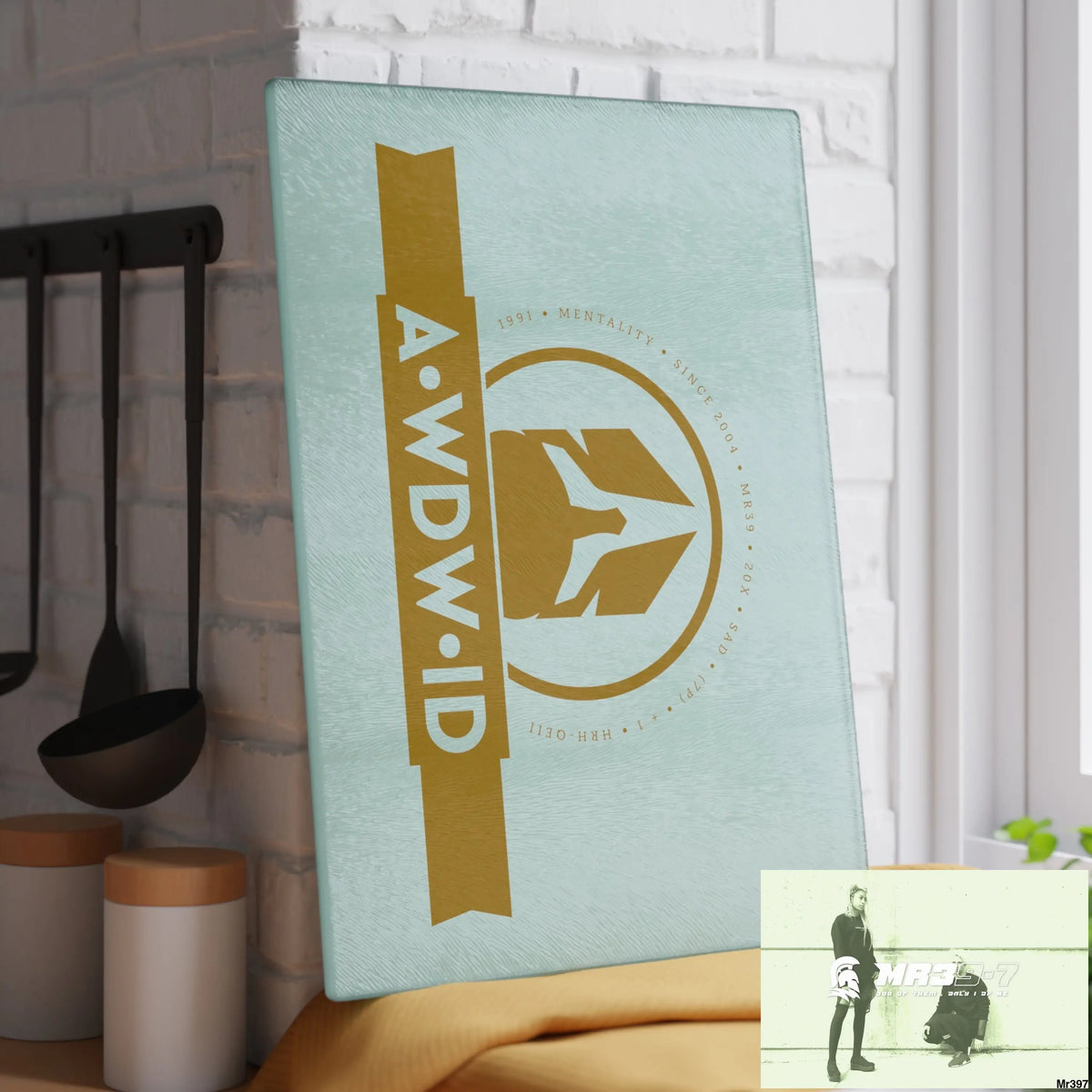 A Who Dares Wins ID Glass Cutting Board 11’’ x 15’’ / Rectangle Home Decor