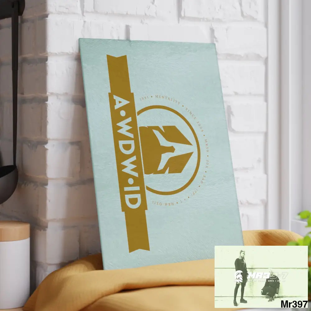 A Who Dares Wins ID Glass Cutting Board 8’’ x 11’’ / Rectangle Home Decor