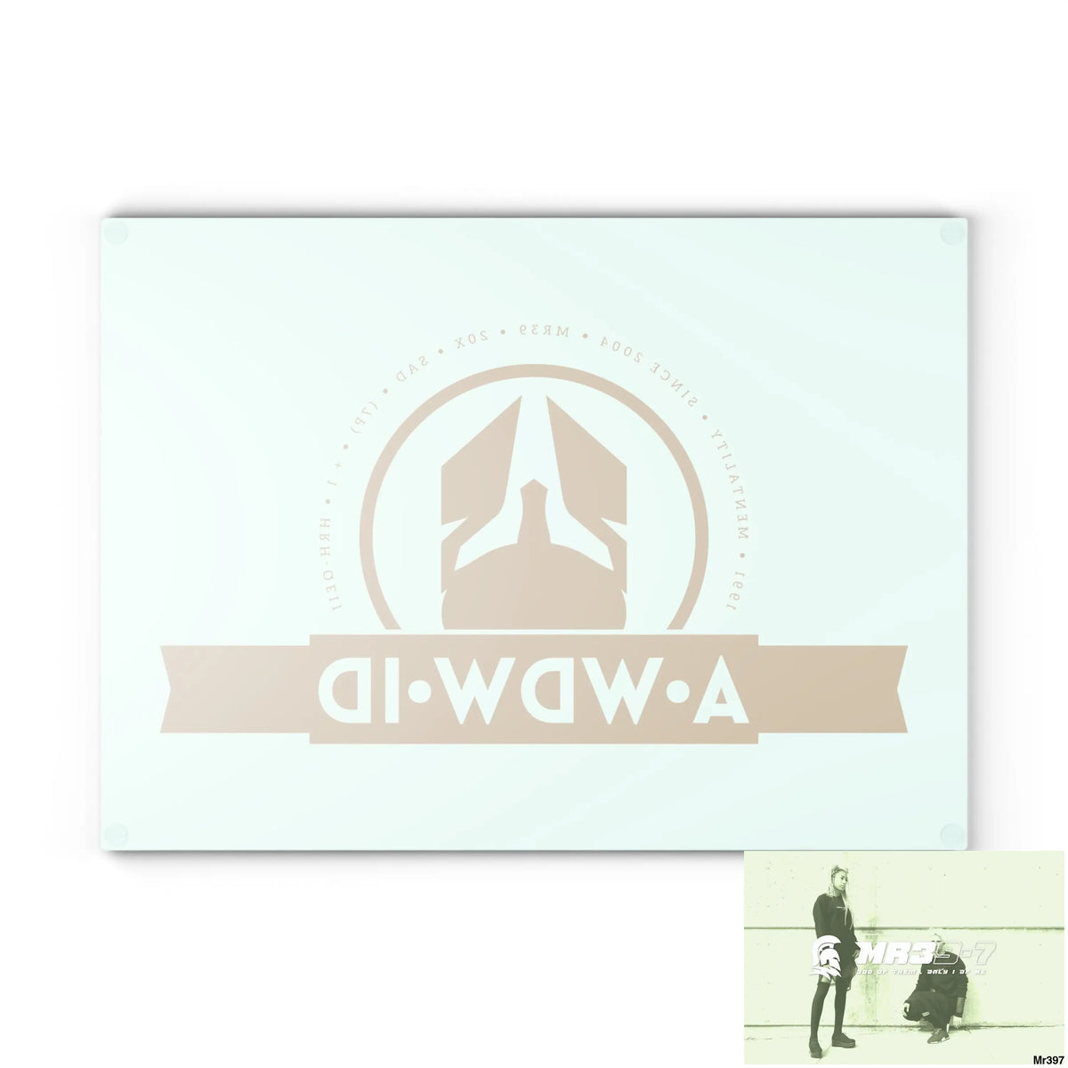 A Who Dares Wins ID Glass Cutting Board Home Decor