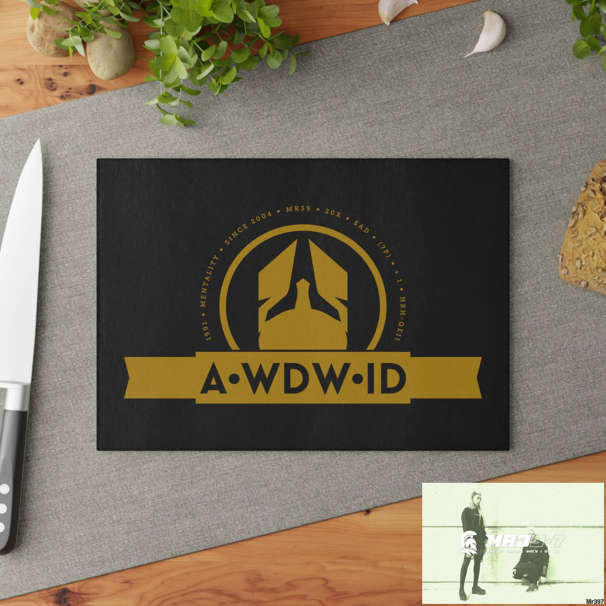 A Who Dares Wins ID Glass Cutting Board Home Decor