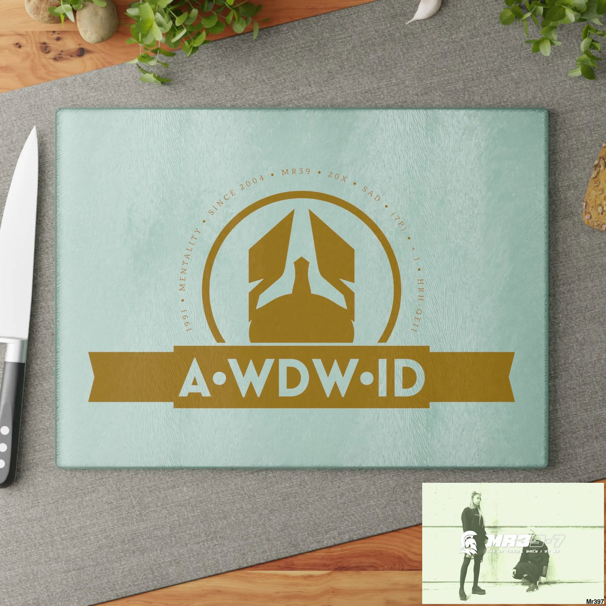 A Who Dares Wins ID Glass Cutting Board Home Decor