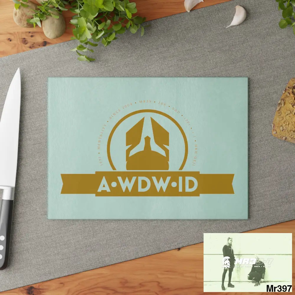 A Who Dares Wins ID Glass Cutting Board Home Decor