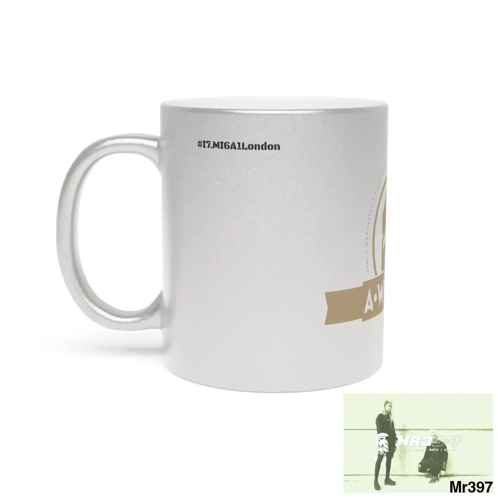 A Who Dares Wins ID #I7MI6A1London Metallic Mug (Silver\Gold) 11oz / Silver Mug