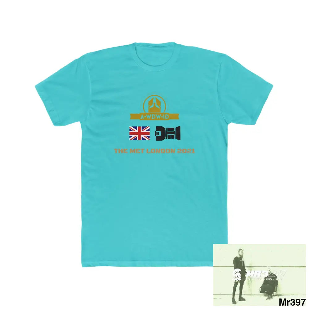 A Who Dares Wins ID One flew over the Redwoods Centre - Men’s Cotton Crew Tee Solid Tahiti Blue / S T-Shirt