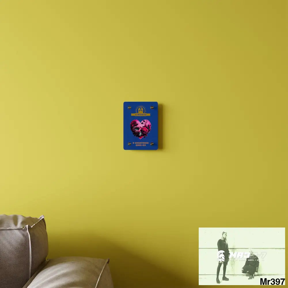 A Who Dares Wins (ID) RSF 5 Countries 2001-23 Heart made of pink roses with black accents Acrylic Wall Art Panels Home