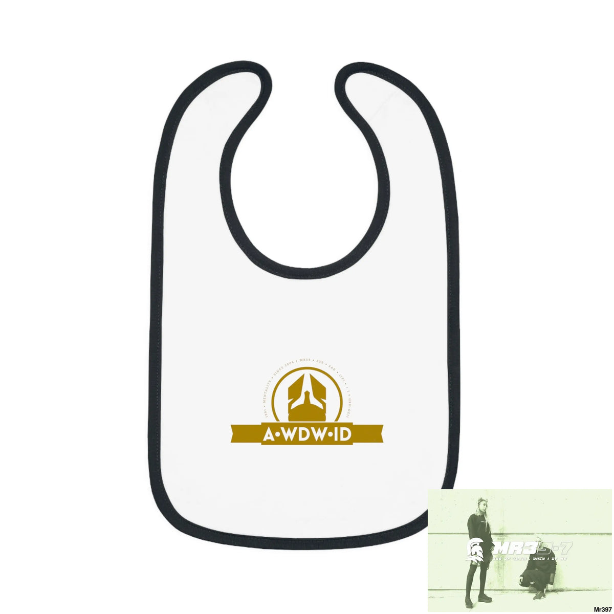 A Who Dares Wins ID RSF Baby Contrast Trim Jersey Bib White/Black / One size Kids clothes