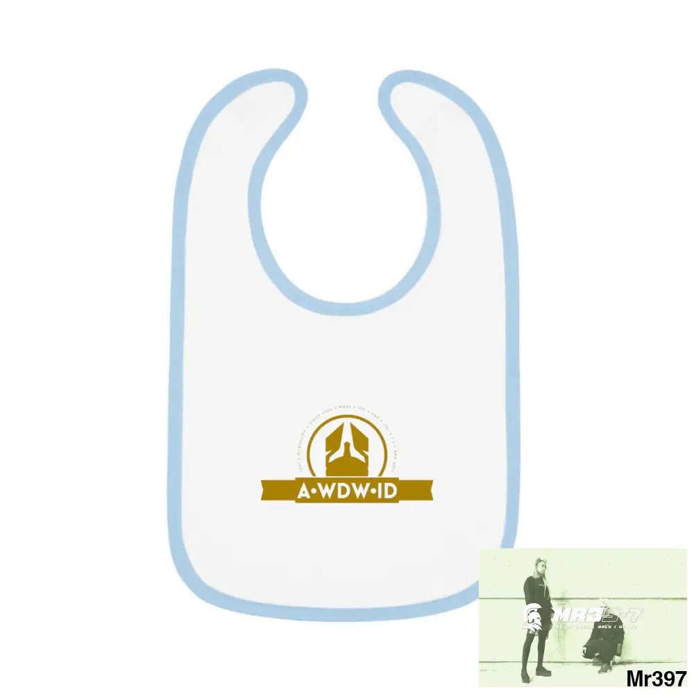 A Who Dares Wins ID RSF Baby Contrast Trim Jersey Bib White/Light Blue / One size Kids clothes