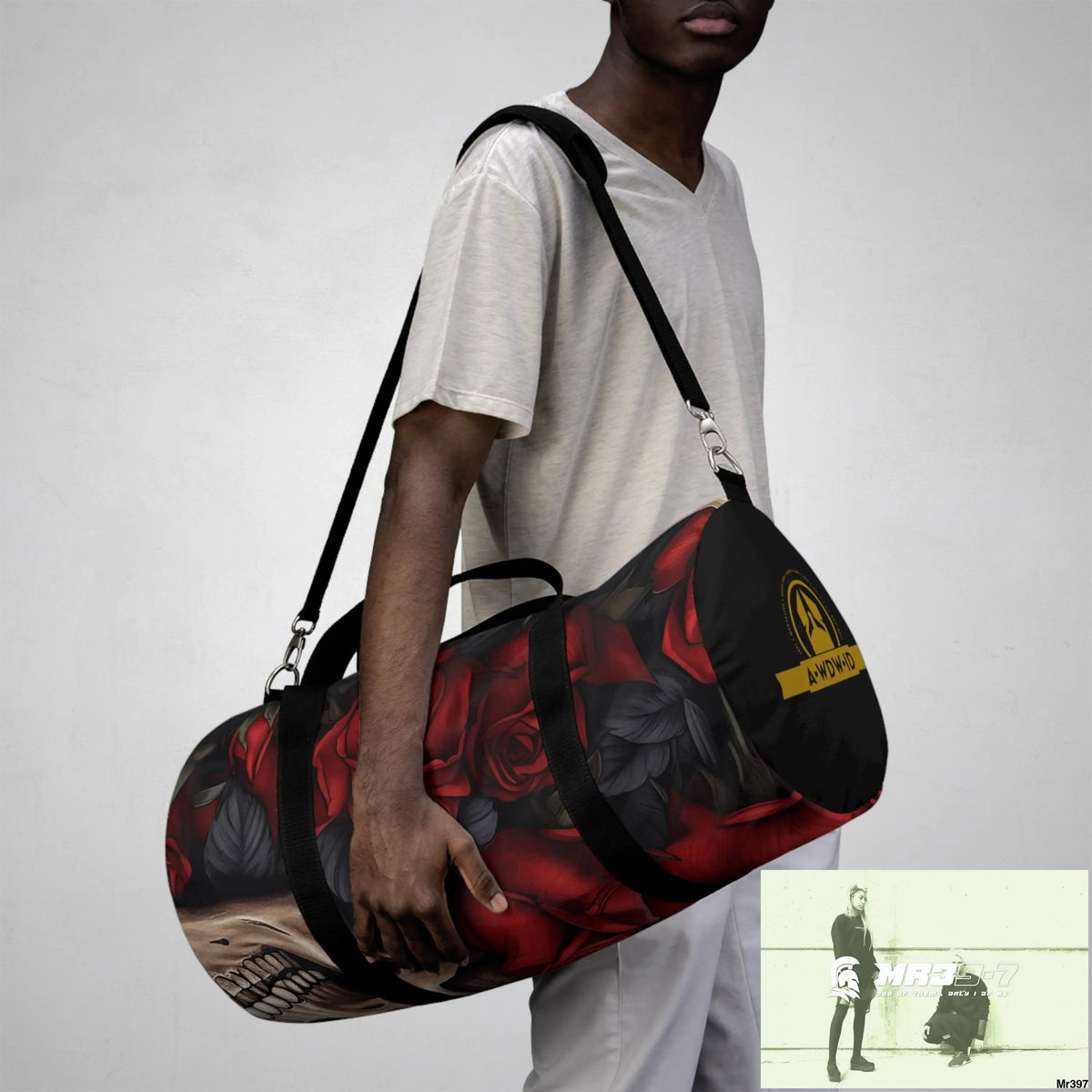 A Who Dares Wins ID RSF Gothic Skulls & Roses Duffel Bag Bags