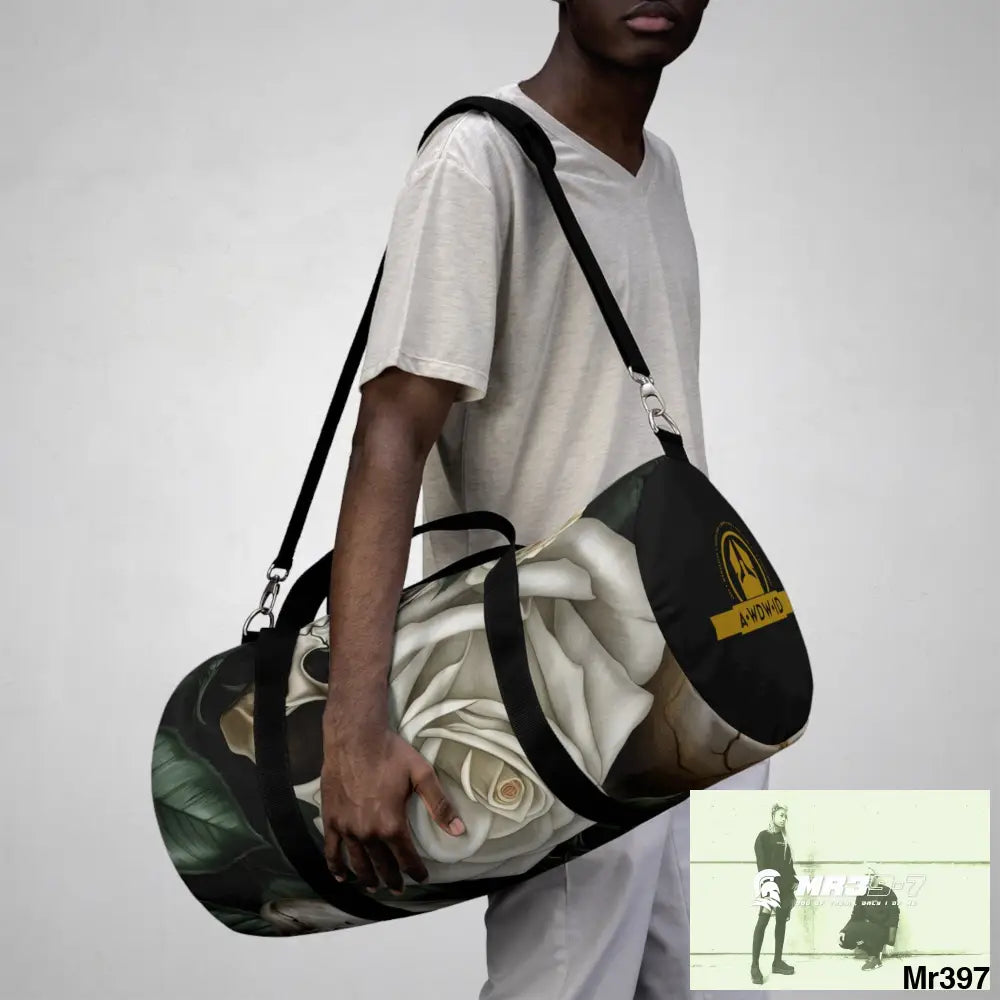 A Who Dares Wins ID RSF Gothic Skulls & Roses Duffel Bag Bags