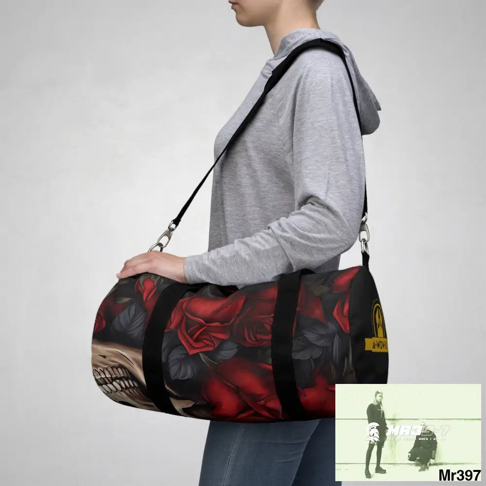A Who Dares Wins ID RSF Gothic Skulls & Roses Duffel Bag Bags
