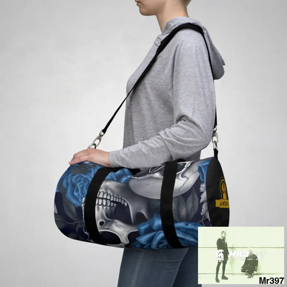 A Who Dares Wins ID RSF Gothic Skulls & Roses Duffel Bag Bags