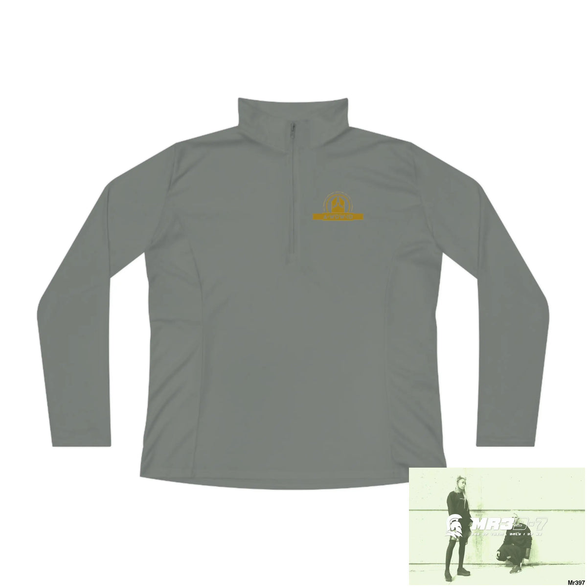 A Who Dares Wins (ID-RSF) Ladies Quarter-Zip Pullover Grey Concrete / S Long-sleeve