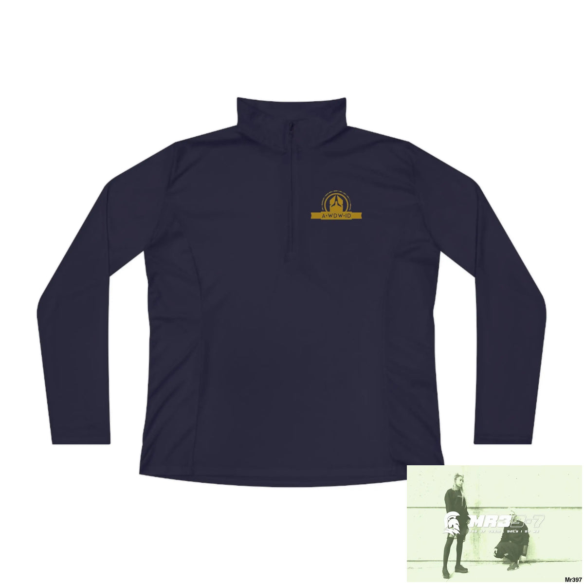A Who Dares Wins (ID-RSF) Ladies Quarter-Zip Pullover True Navy / XS Long-sleeve