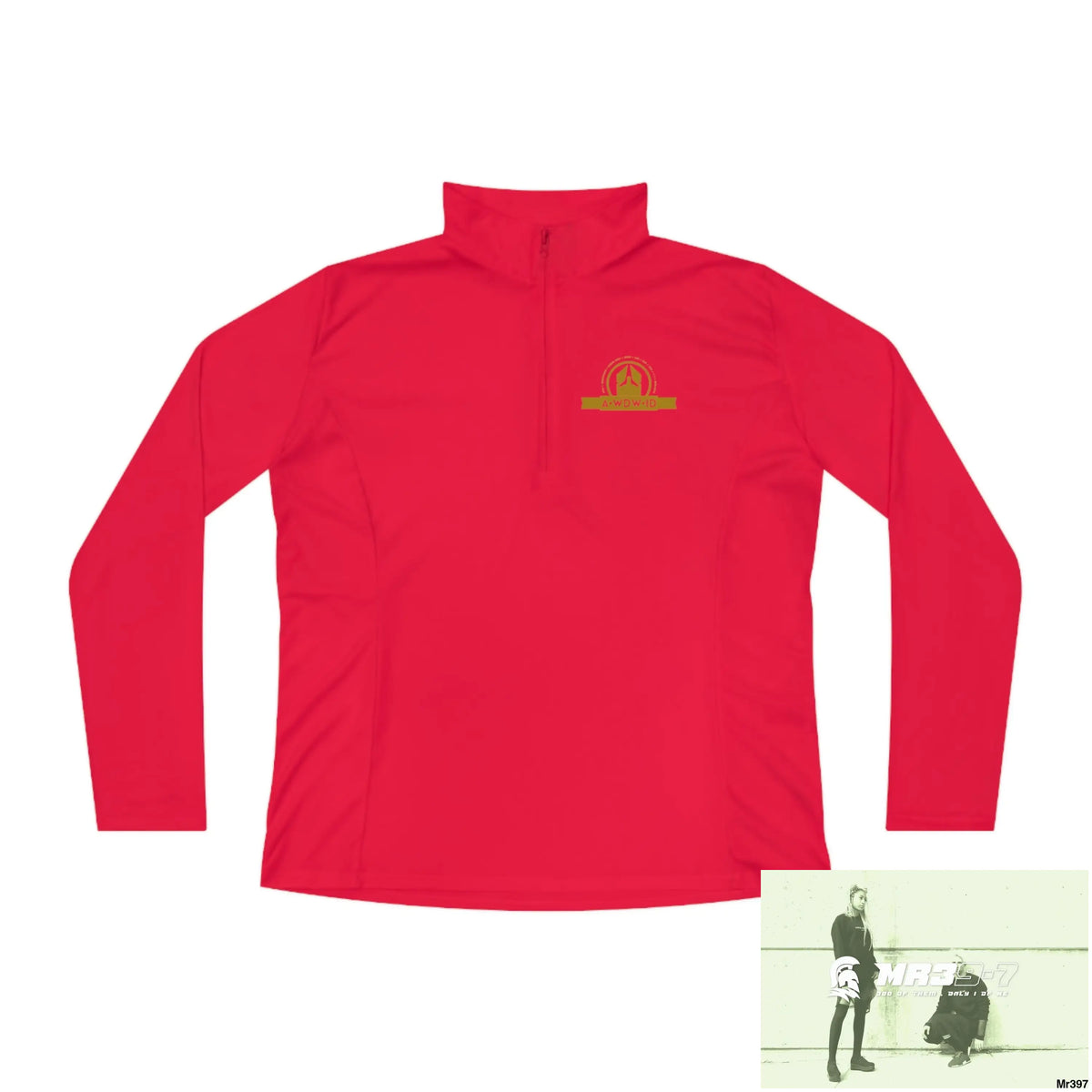 A Who Dares Wins (ID-RSF) Ladies Quarter-Zip Pullover True Red / S Long-sleeve