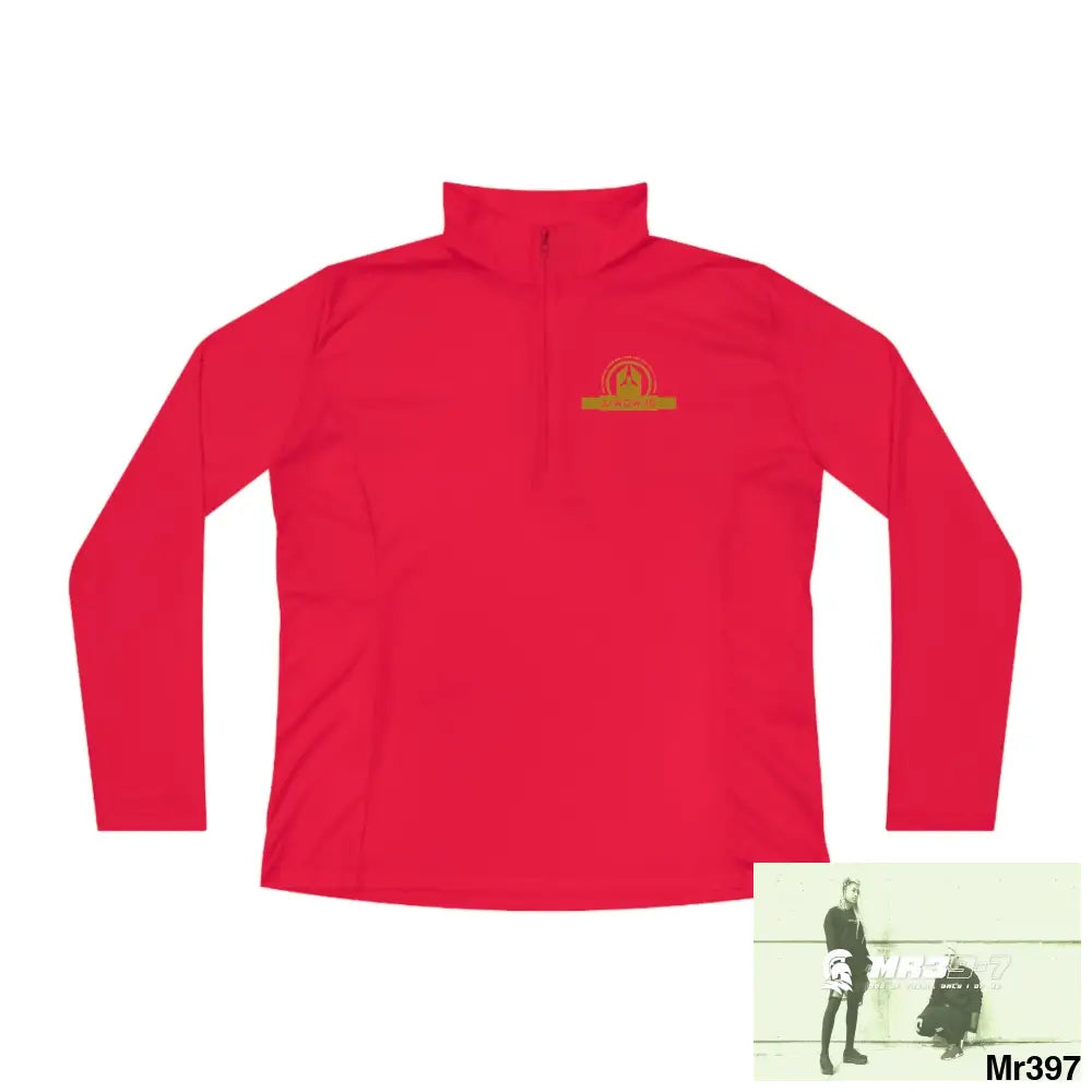 A Who Dares Wins (ID-RSF) Ladies Quarter-Zip Pullover True Red / S Long-sleeve