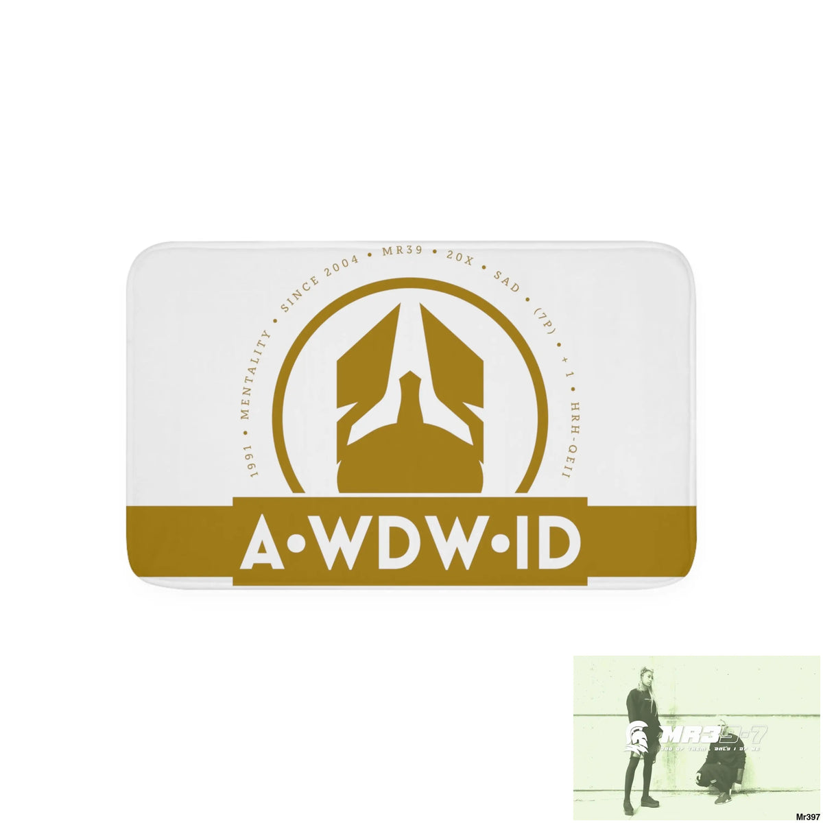 A Who Dares Wins ID RSF Memory Foam Bath Mat White / 30” x 18” Home Decor