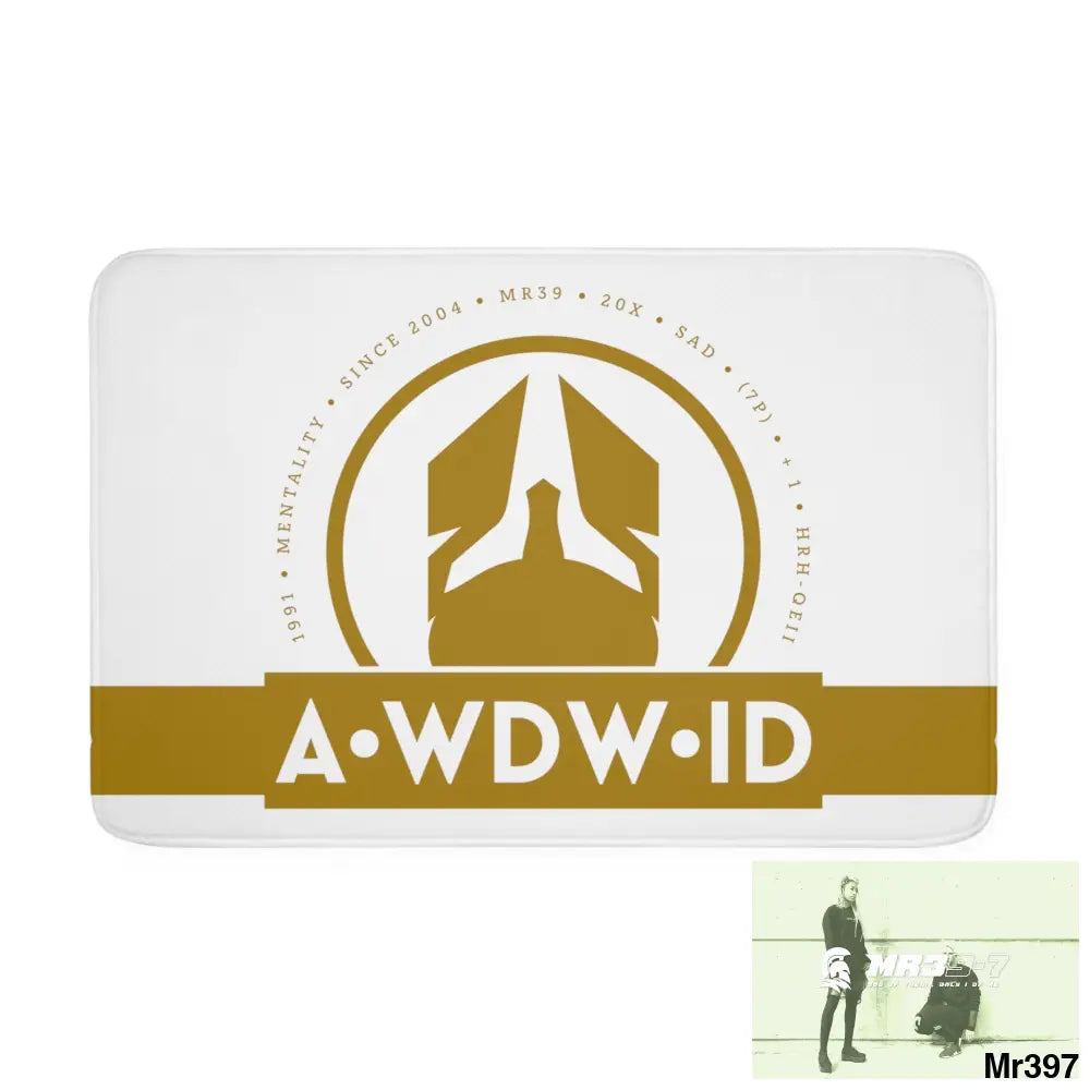 A Who Dares Wins ID RSF Memory Foam Bath Mat White / 36” x 24” Home Decor