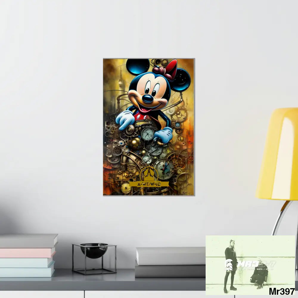 A Who Dares Wins ID RSF SuperResolution Micky Mouse Steampunk Graphic Matte Vertical Posters 12″ x 18″ / Matte Poster