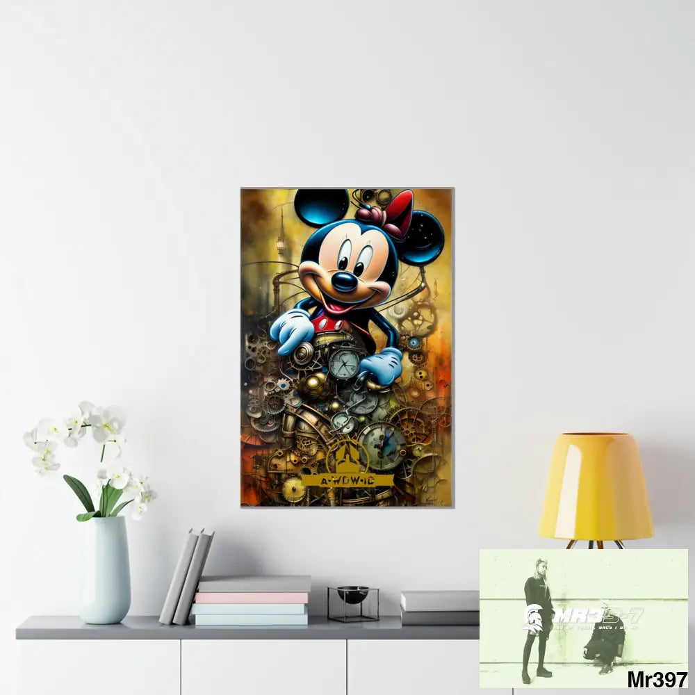 A Who Dares Wins ID RSF SuperResolution Micky Mouse Steampunk Graphic Matte Vertical Posters 24″ x 36″ / Matte Poster