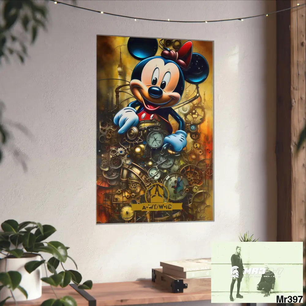 A Who Dares Wins ID RSF SuperResolution Micky Mouse Steampunk Graphic Matte Vertical Posters Poster