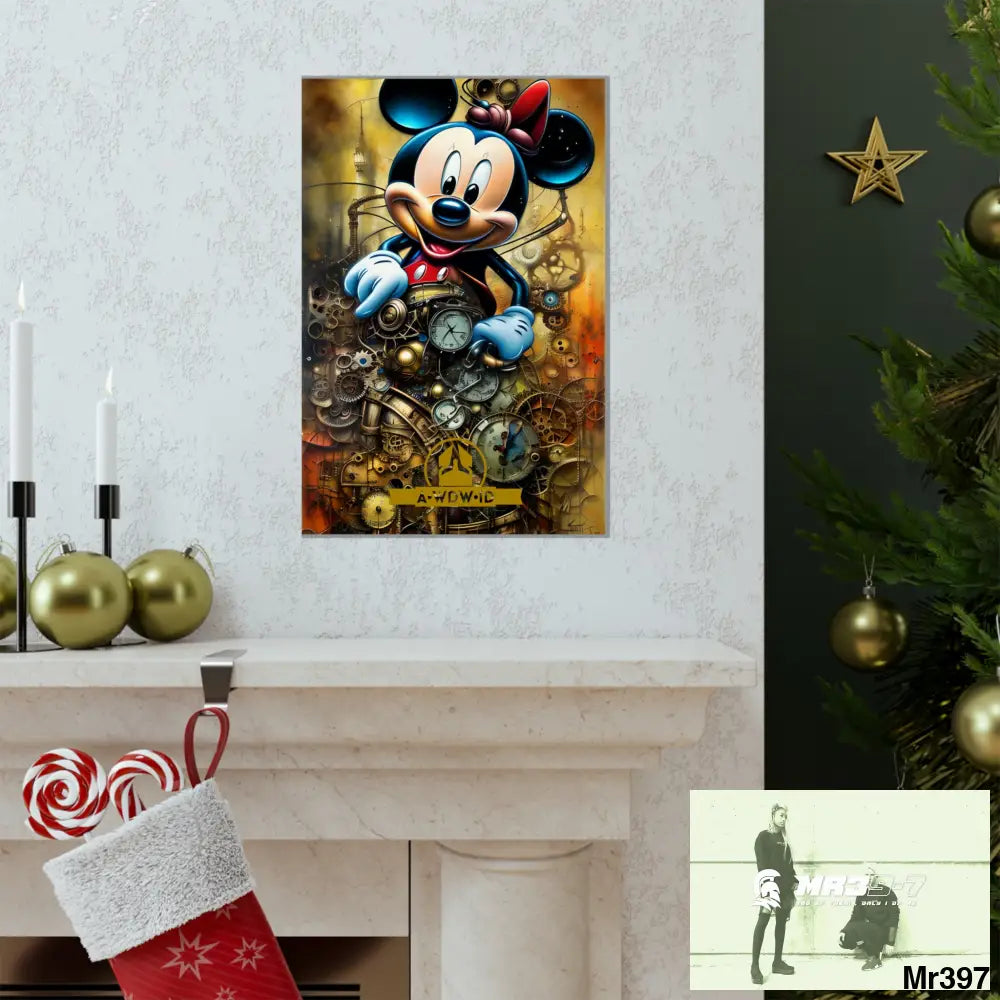 A Who Dares Wins ID RSF SuperResolution Micky Mouse Steampunk Graphic Matte Vertical Posters Poster