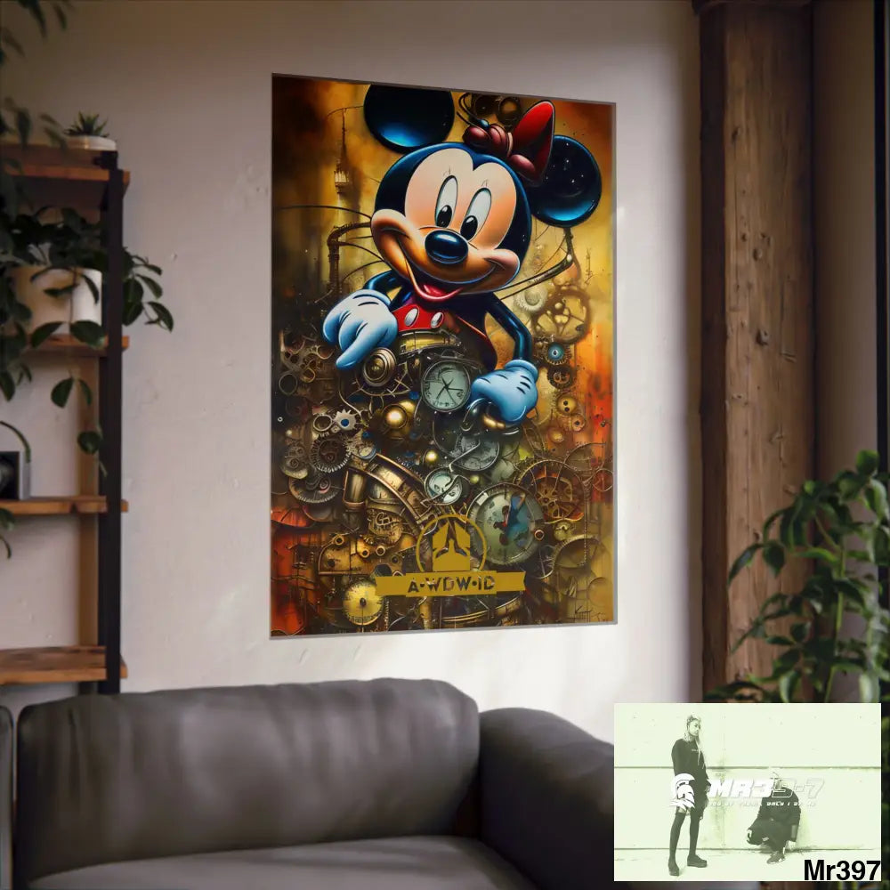 A Who Dares Wins ID RSF SuperResolution Micky Mouse Steampunk Graphic Matte Vertical Posters Poster