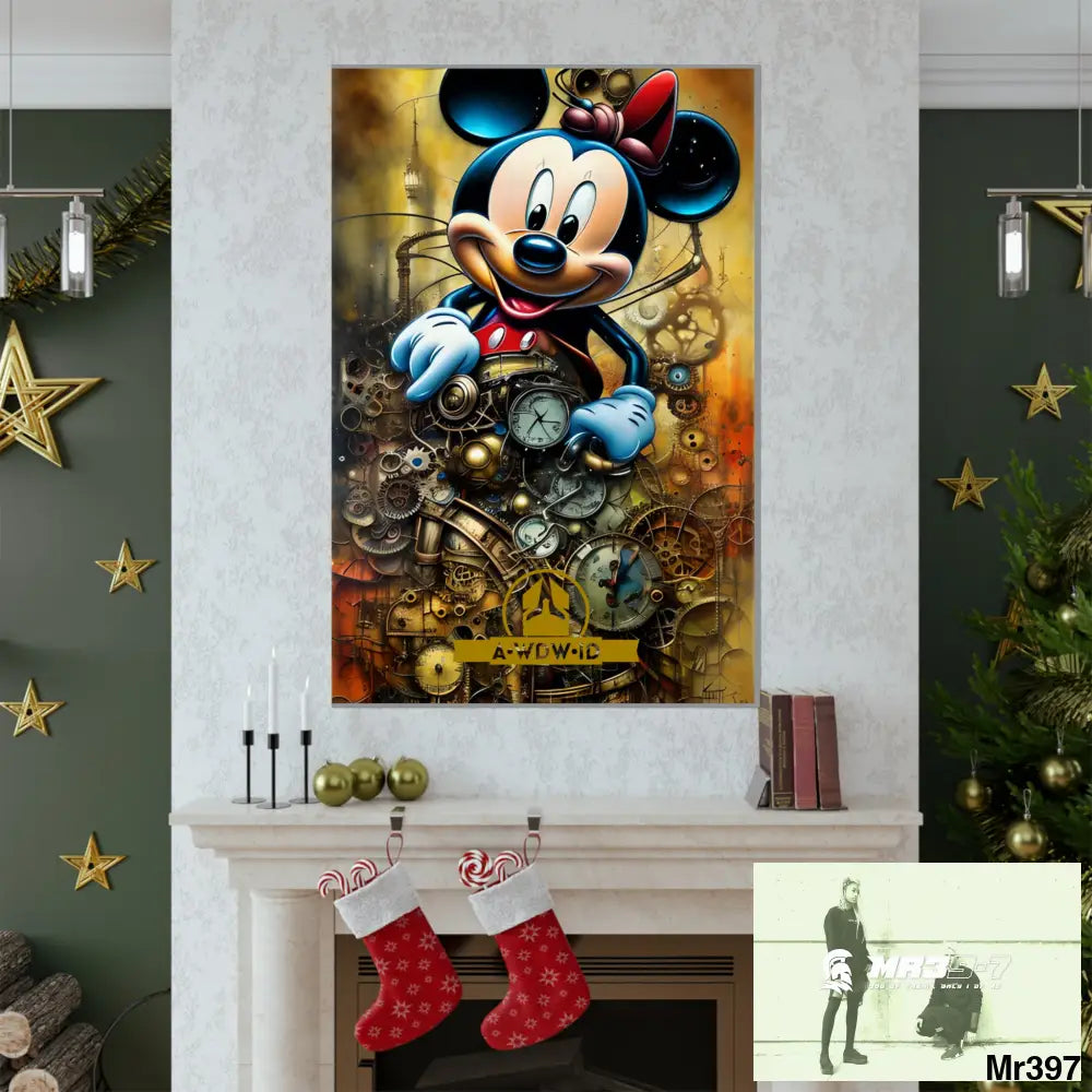 A Who Dares Wins ID RSF SuperResolution Micky Mouse Steampunk Graphic Matte Vertical Posters Poster