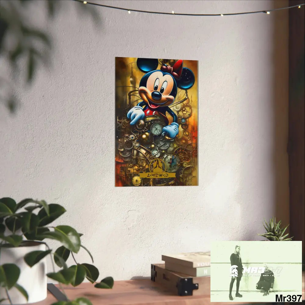 A Who Dares Wins ID RSF SuperResolution Micky Mouse Steampunk Graphic Matte Vertical Posters Poster