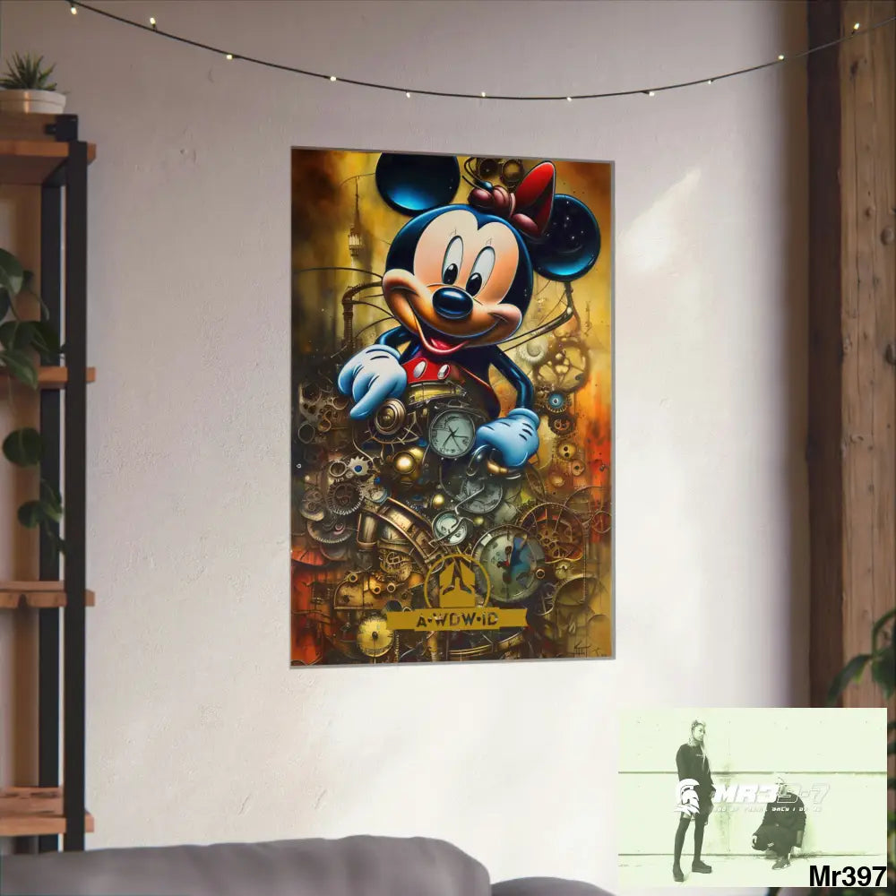 A Who Dares Wins ID RSF SuperResolution Micky Mouse Steampunk Graphic Matte Vertical Posters Poster