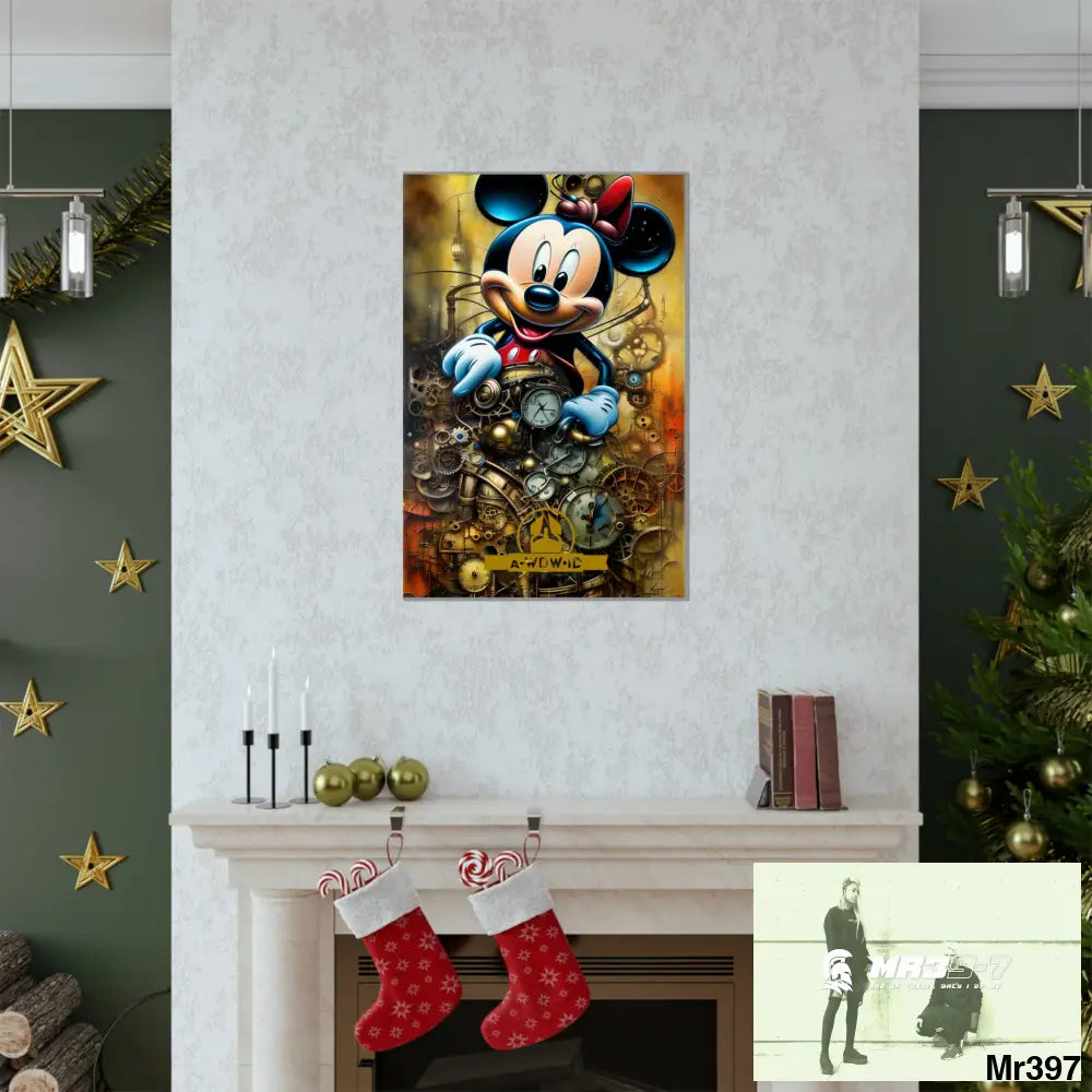 A Who Dares Wins ID RSF SuperResolution Micky Mouse Steampunk Graphic Matte Vertical Posters Poster