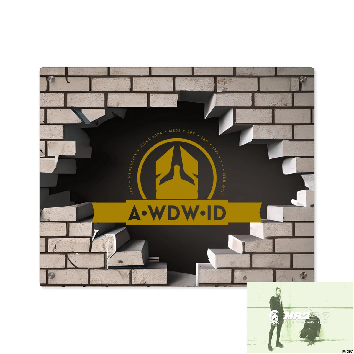 A Who Dares Wins (ID) RSF Through the 3D Cracked Brick Wall Graphic Acrylic wall Art Panels 20″ x 16″ (Horizontal)