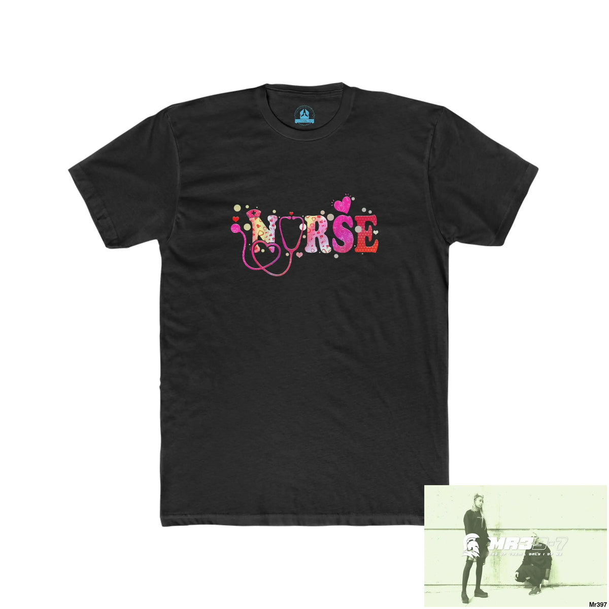 A Who Dares Wins Nurse Love Men’s Cotton Crew Tee Solid Black / XS T-Shirt