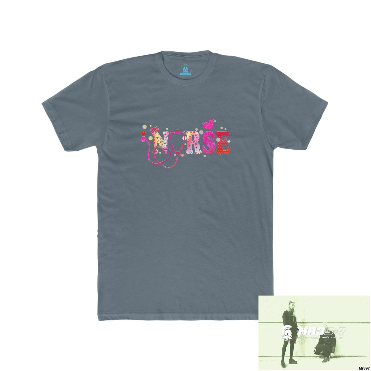 A Who Dares Wins Nurse Love Men’s Cotton Crew Tee Solid Indigo / S T-Shirt