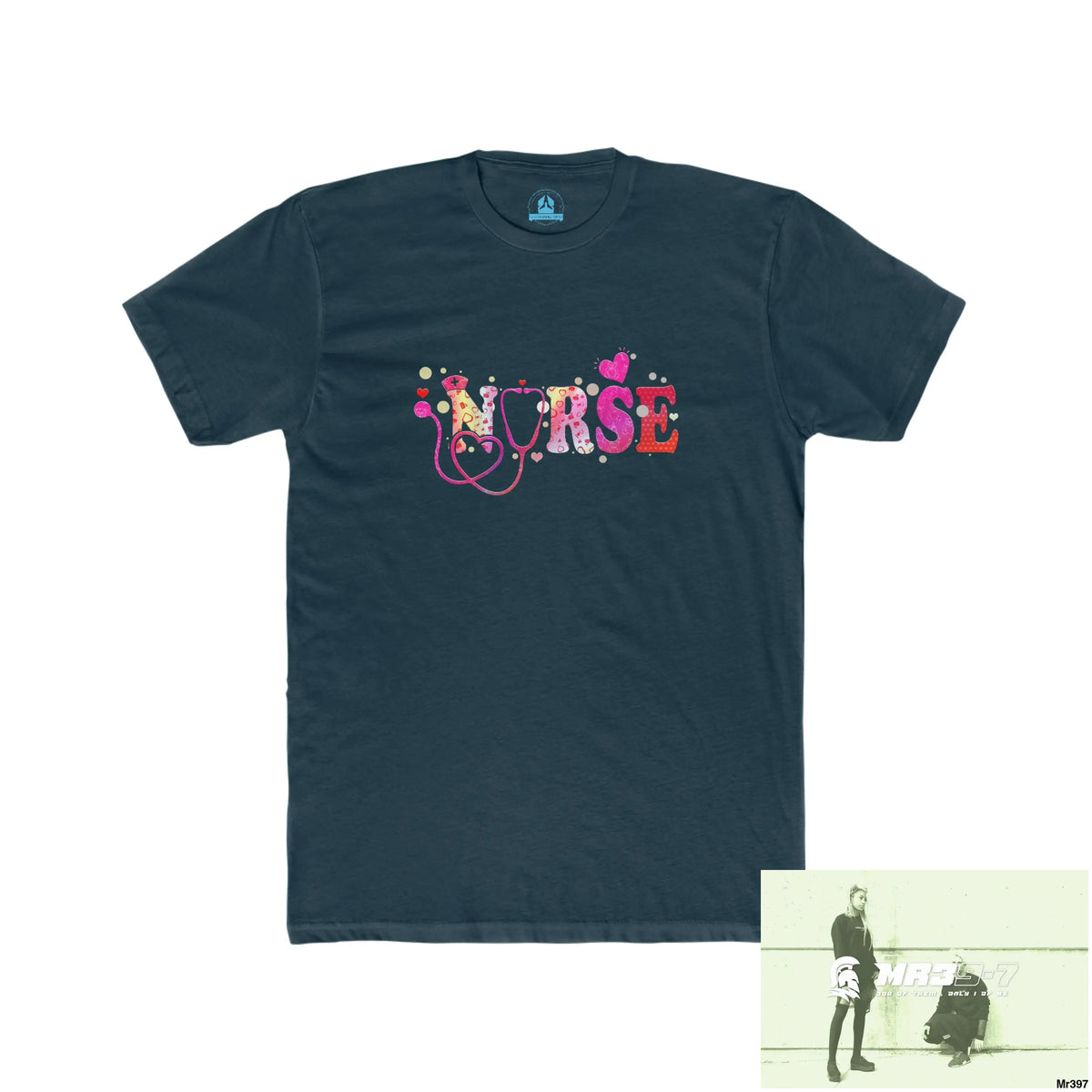 A Who Dares Wins Nurse Love Men’s Cotton Crew Tee Solid Midnight Navy / XS T-Shirt