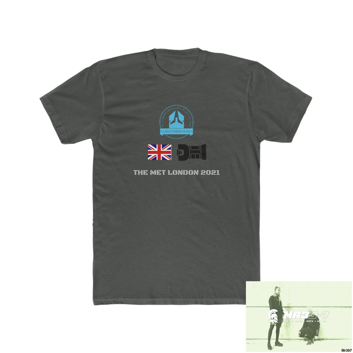A Who Dares Wins One flew over the Redwoods Centre - Men’s Cotton Crew Tee Solid Heavy Metal / XS T-Shirt