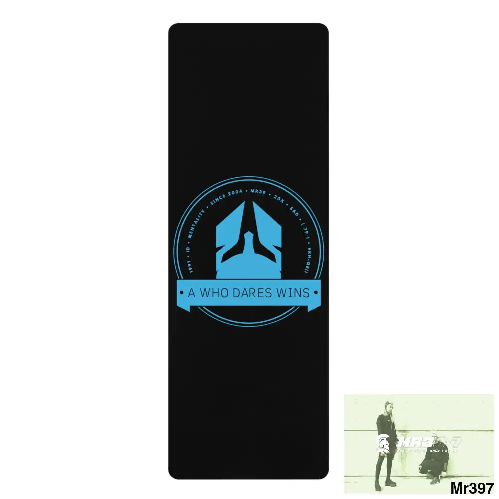 A Who Dares Wins Rubber Yoga Mat 24” x 68” Home Decor