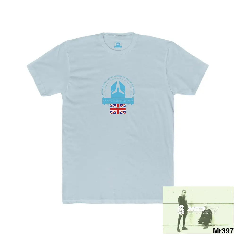 A Who Dares Wins Shropshire 2022-23 The Albanians Men’s Cotton Crew Tee Solid Light Blue / S T-Shirt