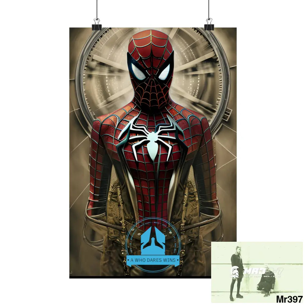 A Who Dares Wins Steampunk SpiderMan Graphic Matte Vertical Posters 12″ x 18″ / Matte Poster