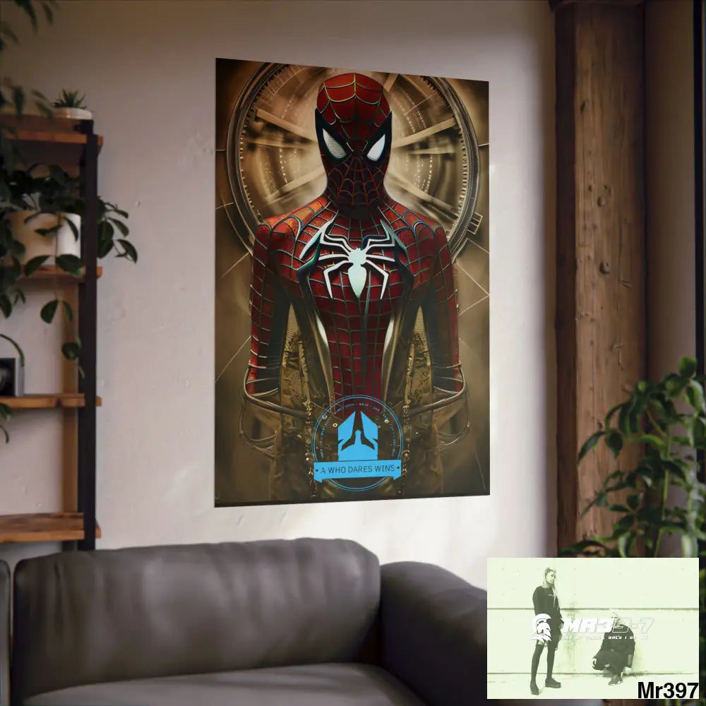 A Who Dares Wins Steampunk SpiderMan Graphic Matte Vertical Posters Poster