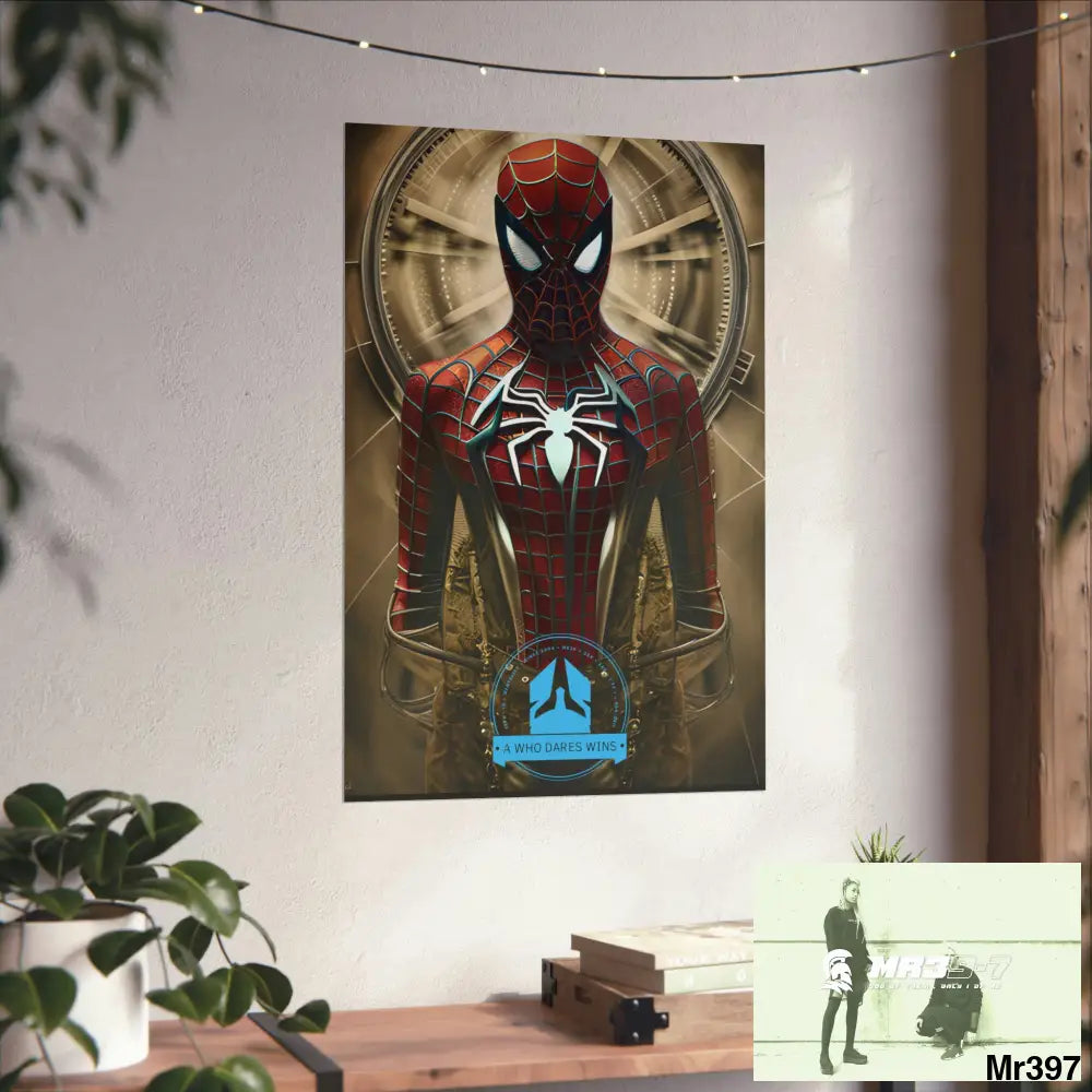 A Who Dares Wins Steampunk SpiderMan Graphic Matte Vertical Posters Poster
